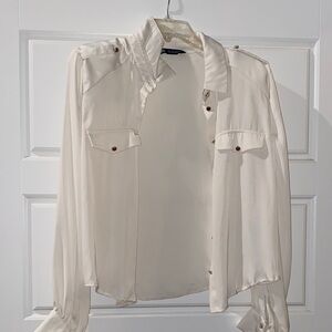 Zara Cream Blouse with Button Details